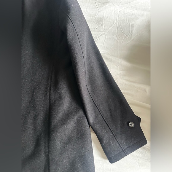 Large Ralph Lauren Black Felt Trench Coat - Picture 10 of 12